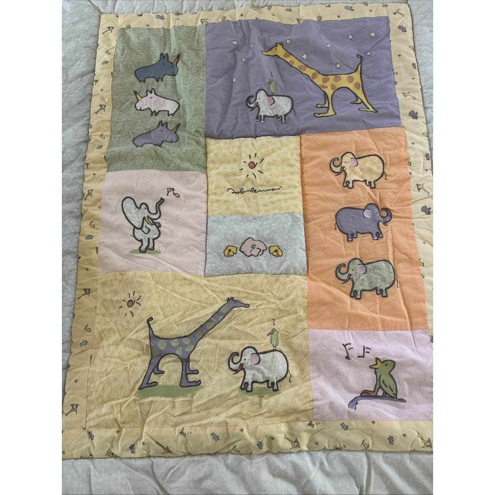 Vintage Carters 1999 John Lennon Baby Nursery Crib Quilt Blanket Cover Rare